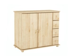 Komoda drewniana sosnowa cztery szuflady i szafka