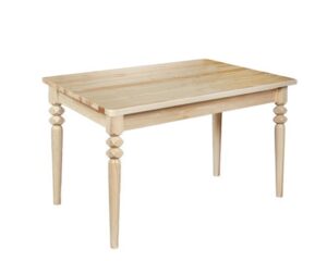Stół drewniany sosnowy o wymiarze prostokąta z frezowanymi nogami